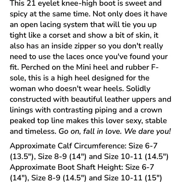 LAST Fluevog Mini Sugar Knee High Lace Up Boot Size 6.5 Blue Leather Corset Goth - Picture 15 of 16